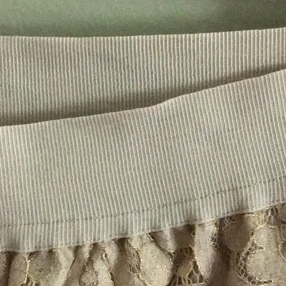 Joie Women’s Lace Pull On Skirt Cream Ivory Metallic L - Picture 9 of 10